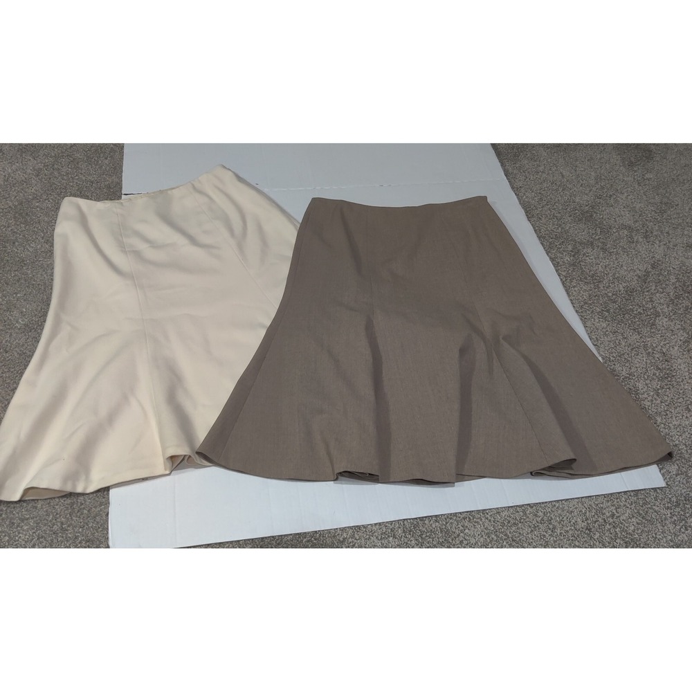 Women’s A-Line Flared Skirt in Cream and Taupe
